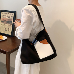 Nueva llegada personalizado impreso LOGO Estilo <span class=keywords><strong>de</strong></span> vida <span class=keywords><strong>de</strong></span> <span class=keywords><strong>fin</strong></span> <span class=keywords><strong>de</strong></span> <span class=keywords><strong>semana</strong></span> <span class=keywords><strong>de</strong></span> gran capacidad ecológico bolso <span class=keywords><strong>de</strong></span> hombro lienzo empalme Color bolso <span class=keywords><strong>de</strong></span> mano - Product Image 3