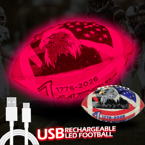 Pallone da Football Americano in Rete Cucito a Macchina, Misura 3, con Luce LED Ricaricabile Tipo-C, Resistente all'Acqua e Leggero - Product Image 6