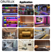 Bande LED COB RGB+CT 24V 840 LED 25W Haute Densité IP20 Cuivre pour Éclairage de Plafond de Salon de Luxe