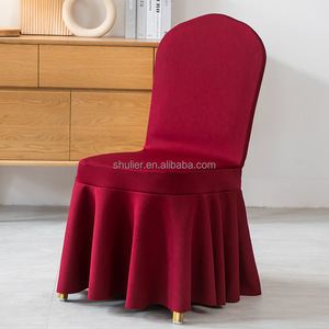 Couvertures <span class=keywords><strong>de</strong></span> <span class=keywords><strong>chaise</strong></span> en Spandex d'hôtel <span class=keywords><strong>extensible</strong></span> <span class=keywords><strong>de</strong></span> <span class=keywords><strong>grande</strong></span> jupe <span class=keywords><strong>de</strong></span> couche d'air épaissie bleue - Product Image 4