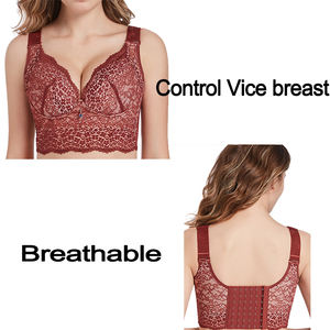 Sujetador con Aros y Cierre Trasero Push-Up al por Mayor, Tallas Grandes <span class=keywords><strong>C</strong></span> D E, con Encaje Sexy para Mujeres con <span class=keywords><strong>Busto</strong></span> Grande - Product Image 6