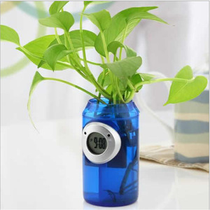 Water Powered Alarm Clock In Blue Can Shape Eco Friendly Desk Clock For Home Office Use - Product Image 1