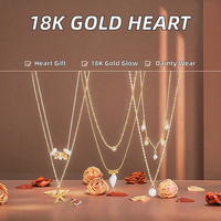 Collier élégant pour femme en acier inoxydable plaqué or 18 carats avec petit pendentif cœur en zircon rose, cadeau tendance