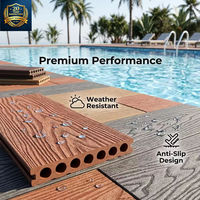 Planches de terrasse en WPC à texture bois 3D de qualité supérieure, revêtement de sol paysager de luxe