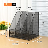 Estante Metálico Grande Yiyu W3003 con Tres Compartimentos, Clip para Notas y Diseño Desmontable - Reduce los Costos de Envío