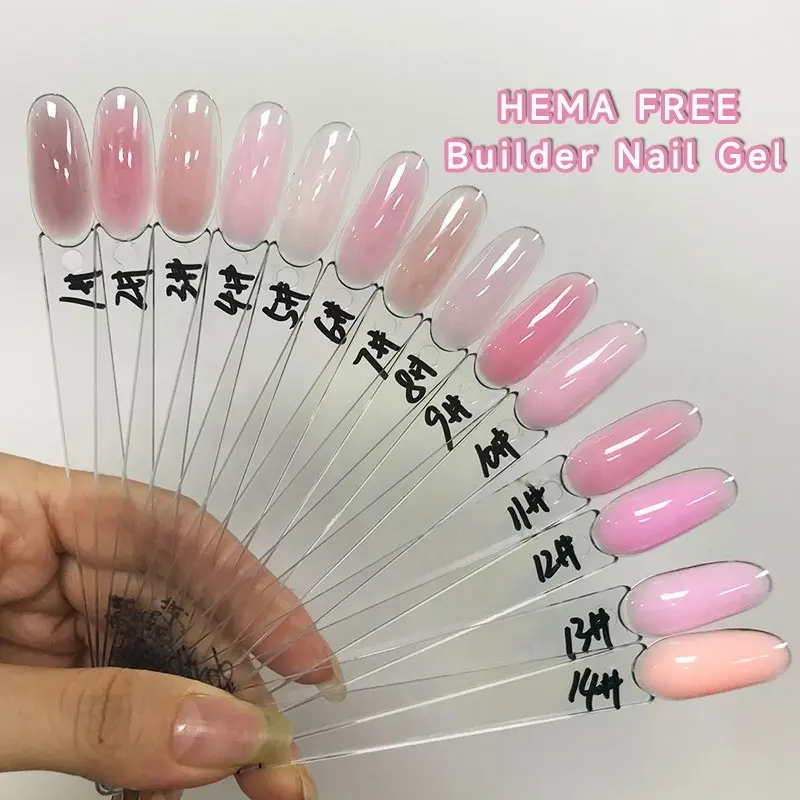 AOPMALL OEM Hema Free Light Color Acrílico Extensão Construtor Sólido Milky Builder Nail Gel