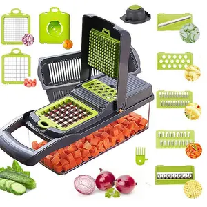 Top người bán phụ kiện nhà bếp 12 trong 1 thực phẩm cắt Veggie hành tây Chopper mandoline slicer đa chức năng Rau cắt