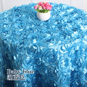 Đám cưới Khăn trải bàn 120inch Vòng 3D tăng vải khăn trải bàn bảng Bìa Tiệc tiệc trang trí đám cưới màu đỏ Rosette Khăn trải bàn - Product Image 6