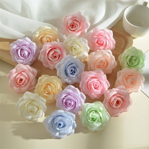 Articles de décoration en gros bon marché pour les fêtes et les mariages Décoration de gâteau pour anniversaire en vrac Tête de <span class=keywords><strong>fleur</strong></span> de rose <span class=keywords><strong>artificielle</strong></span> - Product Image 1