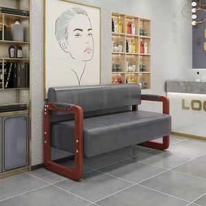 Modern Solid Wood Salon Waiting <b>Sofa</b> for Outdoor Hotel Use-Barber Beauty Nail Salon Reception Furniture - Product Image 2