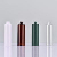 Botol sampo plastik PET 250ml kustom Amber hijau untuk bening dengan pompa untuk kosmetik dan Losion