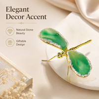 Figurine de libellule en agate verte naturelle, ornement en cristal pour la décoration de la maison ou du bureau, cadeau