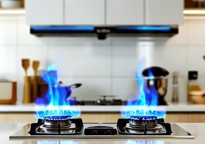 Réchaud à gaz haute pression en acier inoxydable à 2 brûleurs pour extérieur, <span class=keywords><strong>maison</strong></span>, usage commercial, comptoir électrique, double brûleur à gaz portable au <span class=keywords><strong>butane</strong></span> - Product Image 3