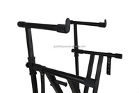Double Tube Two-Layer Keyboard Stand, Non-Assembled, Adjustable, Heavy Duty