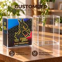 Étui de présentation en acrylique transparent de qualité supérieure pour boîte d'entraînement Elite Crown Zenith TCG, étanche, anti-poussière, protection UV, support magnétique N52