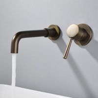 Robinet de lavabo mélangeur chaud/froid en laiton antique de qualité supérieure, à poignée unique, moderne et élégant, pour projets hôteliers et usage familial