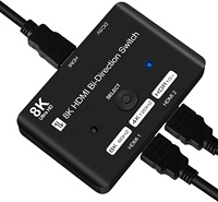 Commutateur bidirectionnel HDMI 8K, 2 entrées, 1 sortie et 1 entrée, 2 sorties compatibles avec Firestick, Xbox PS4 Roku HDTV et plus encore