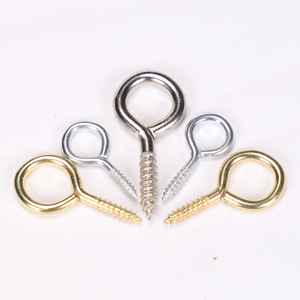 Vis à œil de <span class=keywords><strong>mouton</strong></span> en nickel plaqué et zingué blanc, à serrage manuel, auto-taraudeuse, avec anneau à boucle fermée, accessoires, grade 4.8, acier au carbone - Product Image 1
