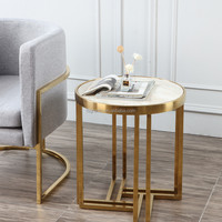 Meuble en acier inoxydable, pied en métal, dessus en marbre, petite Table pour la maison, table à thé ou à café, prix d'usine