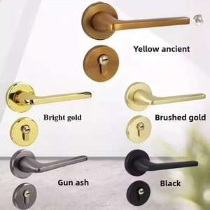 Ensemble de poignées de porte européennes en aluminium spatial avec serrure magnétique silencieuse pour chambre à coucher - Product Image 2