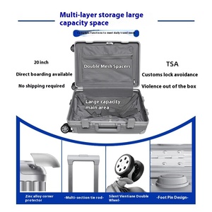 Maletas Fipilock, huella dactilar inteligente y bloqueo aduanero TSA, maleta con ruedas impermeable antirrobo de 20 pulgadas para viajes en avión - Product Image 4