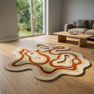 Fabricante de Alfombras de Lana Tejidas a Máquina |   Diseño Moderno Ecológico |   Base de Algodón de Alta Calidad de 1 Pulgada de Grosor |   Tamaños Personalizados - Product Image 1