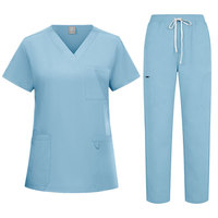 Nouvelle conception d'uniforme médical pour femmes, haut de blouse à col en V et manches courtes, pantalon droit, tenue d'infirmière pour hôpital
