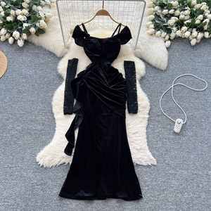 Robe longue sirène style américain d'été pour femme, coupe empire, dentelle 3D, Vestidos - Product Image 3