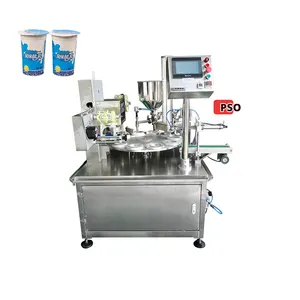 Roterende Yoghurt Cup Sluitmachine Yoghurt Cup Vul-En Sluitmachine