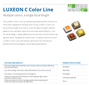 Lumiledss Luxeon C 2020 CRI80ไฟ LED สีขาวอบอุ่นเส้นเดียว3000K ประสิทธิภาพการส่องสว่างสูงหรี่แสงได้ - Product Image 6