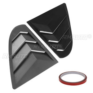 For Mitsubishi Lancer EX X EVO 2008-2018 ABS Black Carbon Fiber Color Rear <b>Panel</b> <b>Window</b> Side Louvers Vent Cover Sticker Trim - Product Image 3