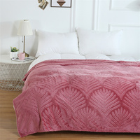 FY couverture polaire Sherpa Ultra douce motif Jacquard floral moderne 100% polyester couverture de lit en peluche chaude pour l'hiver