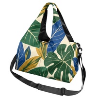 Sac de sport à bandoulière personnalisé avec imprimé feuilles tropicales hawaïennes pour le shopping, les voyages, le transport quotidien et les programmes d'étiquetage privé