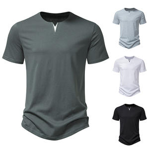 Camiseta Ligera de Manga Corta para Hombre, 100% Algodón, Casual, Transpirable, Ecológica, de Secado Rápido, con Patrón Liso, Tejida - Product Image 2