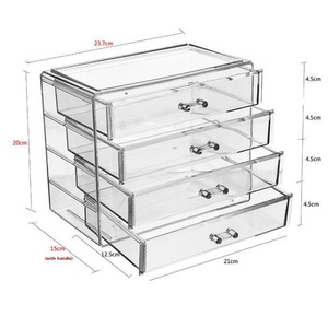 Trong Suốt Hình Chữ Nhật Nhựa Đa Chức Năng Hộp Lưu Trữ Với 3 Lớp Cho Nhà Máy Tính Để Bàn-Văn Phòng Phẩm Mặt Nạ Móng Tay Mỹ Phẩm Tổ Chức - Product Image 4