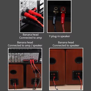YYAUDIO 16/4 OFC 4 núcleos <span class=keywords><strong>Cable</strong></span> <span class=keywords><strong>de</strong></span> altavoz HiFi 2mm 4mm Banana Plug Y Spade <span class=keywords><strong>Cable</strong></span> <span class=keywords><strong>de</strong></span> audio High End Amp Horn Line - Product Image 5