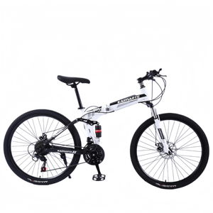 Bicicleta <span class=keywords><strong>de</strong></span> Montaña Plegable <span class=keywords><strong>de</strong></span> 26 Pulgadas con 24 Velocidades, Cuadro <span class=keywords><strong>de</strong></span> Acero <span class=keywords><strong>de</strong></span> Alto Carbono, Suspensión Trasera, Horquilla con Absorción <span class=keywords><strong>de</strong></span> Impactos y Frenos <span class=keywords><strong>de</strong></span> Disco - Product Image 1