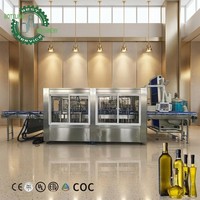 Système de remplissage d'huile sans résidus en verre de qualité alimentaire pour huile d'arachide et d'huile de maïs, pour bocaux ronds de 0-2L, 3000-25000BPH, avec système de commande servo