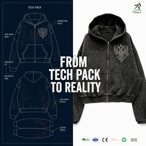 เสื้อฮู้ดพิมพ์ลายพรางแบบเต็มตัว ซิปยาวทรงโอเวอร์ไซส์  แบบครอป  เสื้อแจ็คเก็ตมีฮู้ดลายพราง  รับสกรีนโลโก้  เสื้อฮู้ดสตรีทแวร์ผู้ชาย - Product Image 2