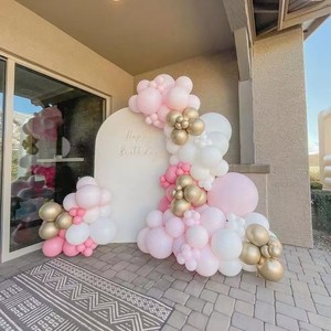 4x7ft Maßgefertigter Tragbarer Chiara-Bogen Hintergrundbezug Elastischer Spandex-Hintergrund für Geburtstag Hochzeit Babyparty Dekoration - Product Image 5