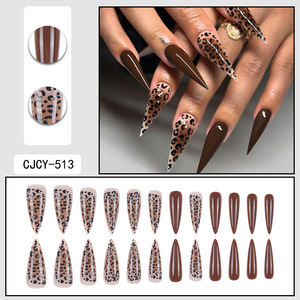 Adhesivo con Patrón de Leopardo en Color Marrón, Especialmente Diseñado para Fijar <span class=keywords><strong>Uñas</strong></span> Finas y Puntiagudas - Product Image 4
