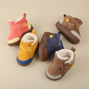 Bottes <span class=keywords><strong>de</strong></span> <span class=keywords><strong>neige</strong></span> d'hiver pour bébés <span class=keywords><strong>de</strong></span> 1234 ans ; Chaussures premiers pas à semelle souple ; Tige en daim doublée <span class=keywords><strong>de</strong></span> polaire, épaissie et antidérapante - Product Image 2