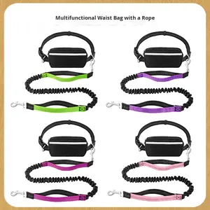 Correa para Perro con Manos Libres, Bolsa con Cremallera, Asas Doblemente Acolchadas, Bungee Resistente para Caminar, Trotar, Correr, para Perros Medianos y Grandes, Suministros para Mascotas - Product Image 4