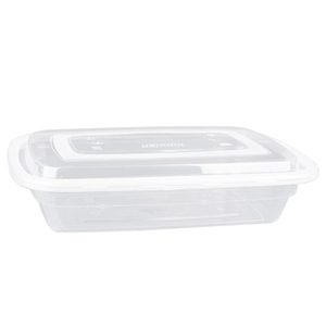 Boîte à lunch rectangulaire jetable en PP de qualité alimentaire, compatible micro-ondes, transparente, pour emporter - Product Image 1
