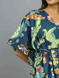 Caftán Boho de Algodón, Hecho a Mano en India, Traje de Playa de Una Pieza, Cómodo, Corte Regular, Atuendo de Verano para Mujer - Product Image 2