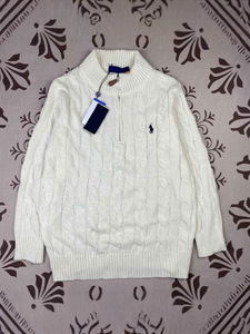 RL Ralph <span class=keywords><strong>Pull</strong></span> demi-zip <span class=keywords><strong>homme</strong></span> automne-hiver avec broderie logo poney, <span class=keywords><strong>pull</strong></span> <span class=keywords><strong>col</strong></span> <span class=keywords><strong>torsadé</strong></span> tricoté femme, modèle couple - Product Image 6