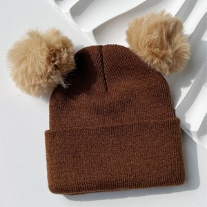 <span class=keywords><strong>Bonnet</strong></span> d'hiver personnalisé en tricot jacquard acrylique pour enfants, filles et garçons, avec double <span class=keywords><strong>pompon</strong></span>, idéal pour l'extérieur - Product Image 5