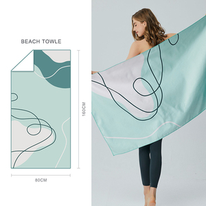 ผ้าเช็ดตัวชายหาดไมโครไฟเบอร์แบบแห้งเร็ว พิมพ์โลโก้ตามสั่ง เป็นมิตรกับสิ่งแวดล้อม ปราศจากทราย ผลิตจากวัสดุรีไซเคิล เหมาะสำหรับเป็นของที่ระลึกหรือของขวัญ - Product Image 5