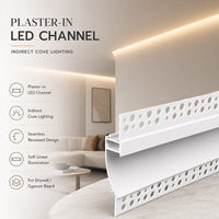 Profilé en aluminium anodisé pour éclairage LED encastré invisible dans les plafonds en plâtre pour la décoration intérieure des villas