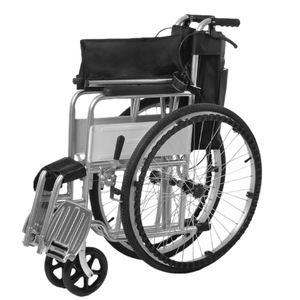 Fauteuil roulant manuel en tissu Oxford, siège sans air, pliable, léger, pour seniors et voyageurs, quatre freins - Product Image 1